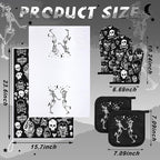 Leinuosen 6 Pcs Skull Kitchen Decor Set Kitchen Towels Gothic Oven Mitts and - Image 3