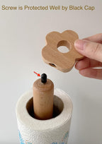 Paper Towel Holder, Wooden Kitchen Roll Stand Organizer Free Standing, - Image 5