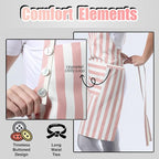TOSHEX Kitchen Apron Waterdrop Resistant Cotton Apron - Image 5