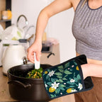 Dark Green Lemon Floral Pot Holders - Image 7