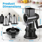 Rotary Cheese Grater Hand Crank, Vegetable Slicer - Image 2