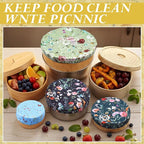 Patelai 10 Pcs Bowl Covers Reusable in 5 Size Stretch Cloth Fabric Elastic Food - Image 4