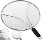 Splatter Screen for Frying Pan & Food Strainer, 13 Inch Stainless Steel Grease by PLACHIDAY