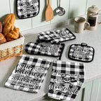 Sratte 6 Pcs Kitchen Decor Accessories Set Farmhouse Towels Pot Holders Oven - Image 3