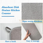 2 Pack Large Dish Drying Mat, 24x17 Inch Absorbent Microfiber Dishes Drainer - Image 3