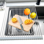 Roll Up Dish Drying Rack, 21.3" x 15.8" Over The Sink Dish Drying Rack by Sayehuanye