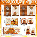 Fanfanwin 10 Pcs Fall Thanksgiving Turkey Kitchen Decor Set Kitchen Towels Pot - Image 3