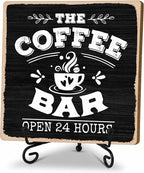 Coffee Bar 24-Hour Open Decor Signs, Coffee Station Accessories, Themed Gifts by TIRYWT