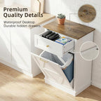 YESHOMY Tilt Out Trash Cabinet, 10 Gallon Hidden Wooden Bin Cabinets, Laundry - Image 5