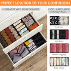 12 Pack Drawer Organizers, 116 Compartments Fabric Foldable Dresser Drawer - Image 3