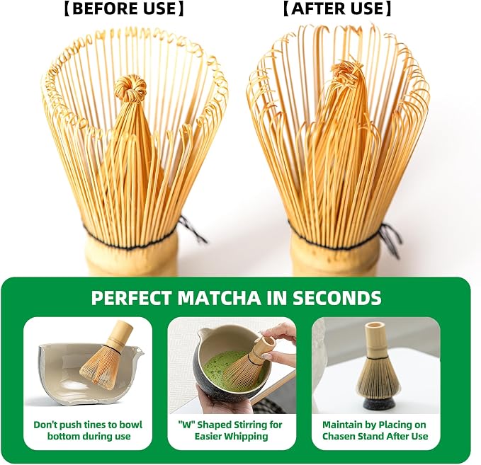 TEANAGOO Matcha Whisk Set, 6-PCS Traditional Starter Set, 100 Prongs Whisk - Image 5