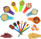Measuring Cups and Spoons Set, Plastic Measuring Cup Set 15, Mixing Color Dry - Image 7