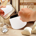 Ram-Pro White And Green Bowl Scraper Flexible Food Safe Plastic Scraper Chopper - Image 5