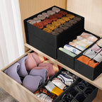 6 Pack Sock Underwear Drawer Organizer Dividers, 58 Cell Foldable Fabric - Image 6