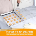 Homikit Quarter Sheet Pan with Rack Set, 9x13 Stainless Steel Baking Sheets - Image 5