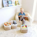 NaturalCozy Storage Cubes 9”x9”x7”Cotton Rope Woven Baskets - Image 4