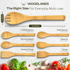 WOODLANDS USA Wooden Spoons for Cooking set of 6 – Premium Wooden Utensil set - Image 4
