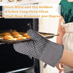 4 Pcs Oven Mitts and Pot Holders, Kitchen Long Oven Glove High Heat Resistant - Image 7