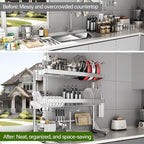 Over The Sink Dish Drainer Drying Rack 3 Tier, Full Stainless Steel Dish Drying - Image 8
