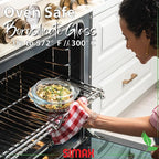 Simax Casserole Dish With Lid, 24 Ounce Round Glass Cookware, Oven and - Image 4