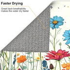 Butterfly Flowers Dish Drying Mat 16x18 Inch, Microfiber Absorbent Fast Dry Mat - Image 5