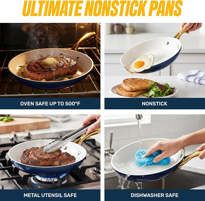 Gotham Steel 20pcs Pots and Pans Set Non Stick Ceramic Cookware Set - Image 9
