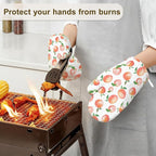 Watercolor Peaches Oven Mitts and Pot Holders Sets, Silicone Kitchen Mitts - Image 6