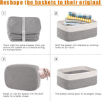 OIAHOMY 4 Pack Storage Baskets for Organizing, Small Bins for Shelves, Cute - Image 7