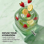Beverage Dispenser 1 Gallon, Glass Drink Dispenser - Image 4