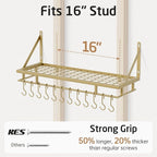 KES 30-Inch Gold Pot Rack, Wall Mounted Hanging Pot and Pan Organizer - Image 5