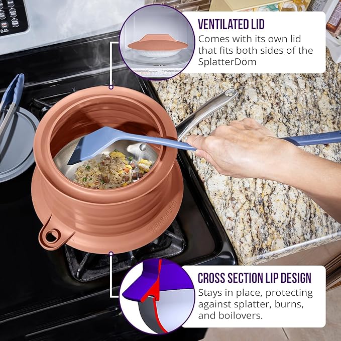 L.I.Q Silicone Splatter Guard – Fits 8 and 10 Inch Pots – Microwave Safe and - Image 5