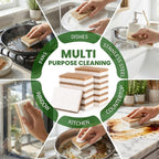 Metflavor 12 Pack Natural Kitchen Sponges, Biodegradable Non-Scratch Cellulose - Image 8