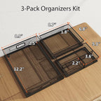 Desk Drawer Organizer Set, Paper Organizer Letter Tray - Image 3