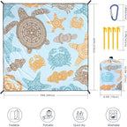 WIWIGO Beach Blanket Waterproof Sandproof Beach Mat 79" X 83"/10'x9'for 2-8 - Image 2