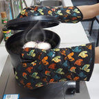 Oven Mitts Gloves 1 Pair Heat Resistant 480 ℉ Non Slip Clear Silicone Printed - Image 7