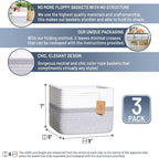 NaturalCozy Storage Cubes 9”x9”x7”Cotton Rope Woven Baskets - Image 2