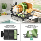 Dish Drying Rack, Dish Racks for Kitchen Counter, Detachable Dish Drainer - Image 2