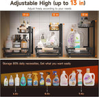 Sevenblue 2 Packs Under Sink Organizer, Height Adjustable 2 Tier Under Kitchen - Image 2