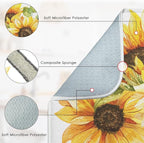 Sanwarm Absorbent Dish Drying Mat, Bouquet Daisy Flower Sun Sunflowers - Image 3