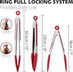 Anaeat Non-Stick Silicone Locking Tong Set of 3 - Image 6