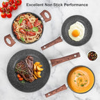 M MELENTA Granite Pots and Pans Set Non Stick, 11 Piece Die-Cast Induction - Image 7
