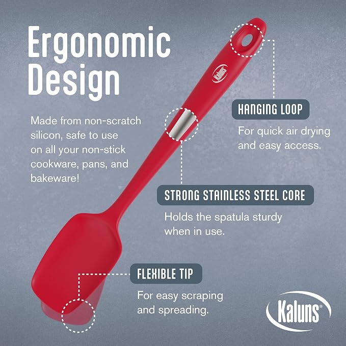 Kaluns Silicone Spatula Set, 4 Rubber Spatulas 600°F Heat Resistant, Nonstick - Image 4