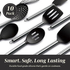 COOK WITH COLOR Silicone Cooking Utensils, Kitchen Utensil Set, Cooking Utensils - Image 3