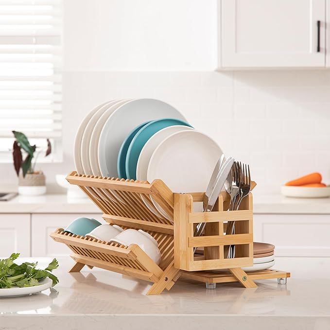 HBlife Bamboo Dish Drying Rack - Image 7
