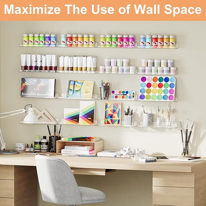 upsimples 10 Pack Acrylic Shelves Wall Organizer and Storage, Toy Cars - Image 8