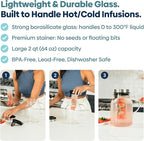 Infusion Pro Glass Fruit Infuser Water Pitcher, Heat Resistant - Image 2