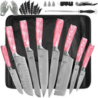 FULLHI 15pcs Japanese Knife Set by ExpertForPortableAndButcherKnifeSet