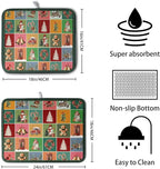 Christmas Dish Drying Mats for Kitchen Counter Cute Xmas Holiday Dish Drainer - Image 2