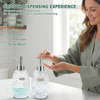 MALACHI Soap Dispenser Set, Crystal-Textured Diamond Glass - Image 4