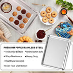 Set of 3 Baking Sheet, Stainless Steel Cookie Sheet Baking Sheet Pan, 9/12/16 - Image 4